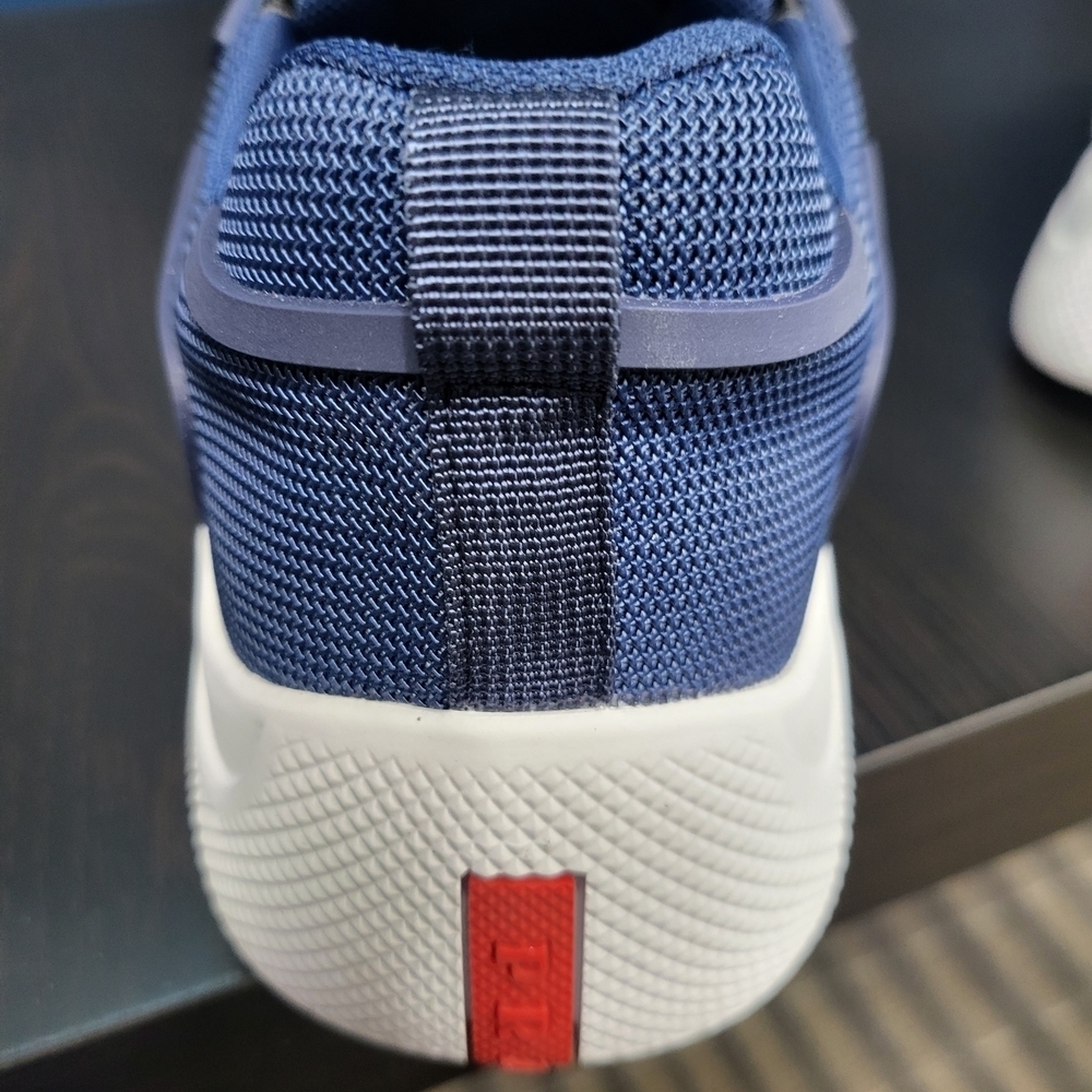 Prada Americas Cup Rubber-Trimmed Mesh Sneakers Blue/white..Size 40 - Picture 6 of 11